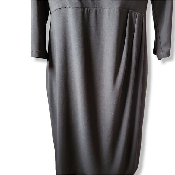 Chic USA-Made Tiana B. Black Dress: Zipper Shoulder, 3/4 Sleeves, Size Large - Picture 7 of 9